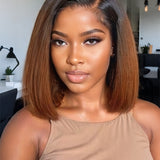 Wavymy Side Part Colored Bob Wigs 7x5 Lace Closure Wig Wear & Go Glueless Wigs Dome Cap 250% Density