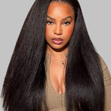 Wavymy Kinky Straight M-Cap 9x6 Lace Wear & Go Pre-Everything Wig 180% Density