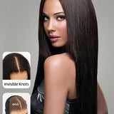 Wavymy M-Cap 9x6 Lace Wear Go Pre Cut Glueless Straight Pre-bleached Wigs 180% Density