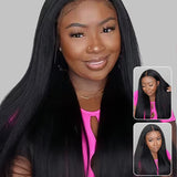 Wavymy Silky Press Yaki Straight M-Cap 9x6 Lace Wear & Go Pre-Everything Wig 180% Density
