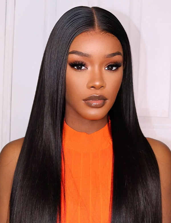 Wavymy Wear Go Glueless Lace Wigs Human Hair Pre-Bleached Pre-Plucked with Natural Hairline 180% Density