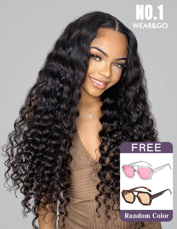 water wave glueless lace wigs
