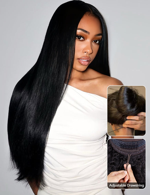 Wavymy Pre-Everything 13x6 Max Lace Frontal Wig Drawstring Wear & Go Wigs Dome Cap Glueless Wigs 180% Density