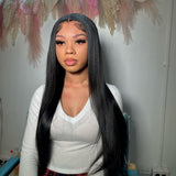 Wavymy Pre-bleached HD Lace Wear Go Glueless Wigs Dome Cap Straight  4x6 Lace Closure Wigs 180% Density