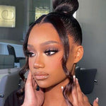 straight 360 glueless wig top knot