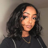 Wavymy Wear Go Glueless Short Bob Wigs 4x6 HD Lace Closure Bob Wig Body Wave 180% Density