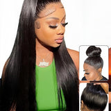 straight 360 glueless wig high ponytail and bun hairstyles