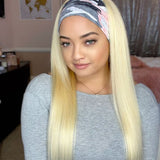 Wavymy 613 Blonde Straight Headband Wig Virgin Human Hair Glueless wig Customize color Wigs
