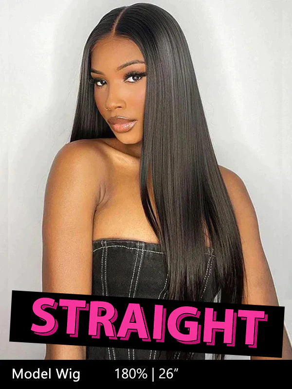 26 inch HD lace glueless wig human hair 180% density