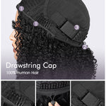 half wig drawstring cap detail