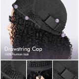 half wig drawstring cap detail