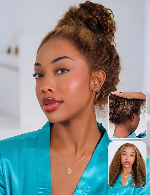 highlight water wave 360 glueless wig