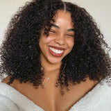 Wavymy Pre-bleached Glueless Kinky Curly 4x6 Lace Closure Wig HD Lace Wear & Go Wigs Dome Cap 180% Density