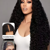 Wavymy Pre-bleached HD Lace Wear & Go Wigs Dome Cap Glueless Water Wave 4x6 Lace Closure Wig 180% Density
