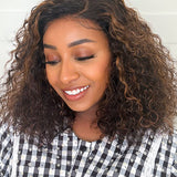 brown wig with blonde highlights 180% density