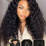 Wavymy Water Wave Thin Part Wigs Upgrade V Part Wig Blend with Your Own Hairline V Part Human Hair Wigs No Glue No Leave Out