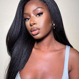 Wavymy Pre Cut Kinky Straight Wear Go Glueless Wigs 4x6 HD Lace Closure Wigs 180% Density