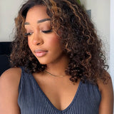 Wavymy 9x6 T-Part Lace Blonde Highlight Water Wave Pre-Cut Lace Wear Go Glueless Wigs 180% Density