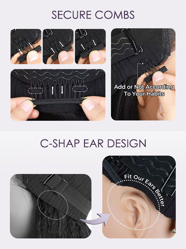 movable combs and c-shaped ear design
