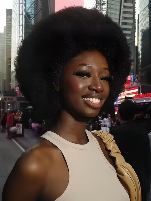 short Afro kinky curly fluffy explosion wig