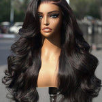 natural black body wave glueless hd lace wigs
