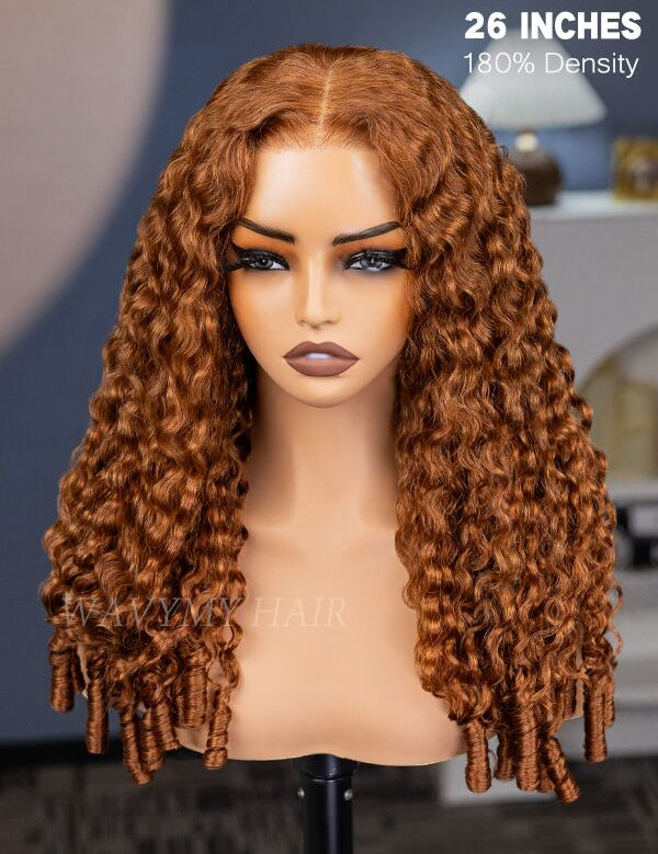 26 inch chestnut brown burmese curly wig
