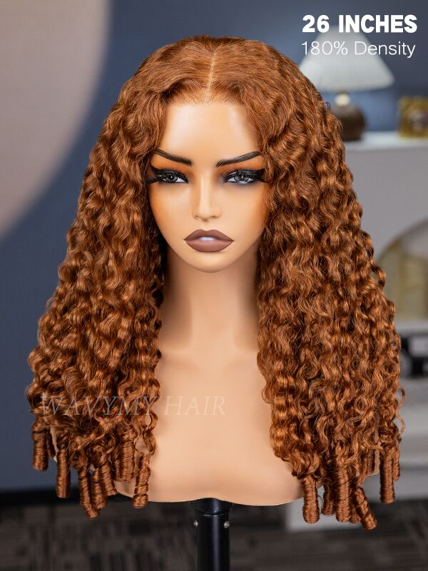 26 inch chestnut brown burmese curly wig