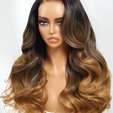 Wavymy Golden Caramel Balayage Body Wave Upgrade 13x6 Max Lace Frontal Wear & Go Wigs Dome Cap Glueless Wigs 180% Density
