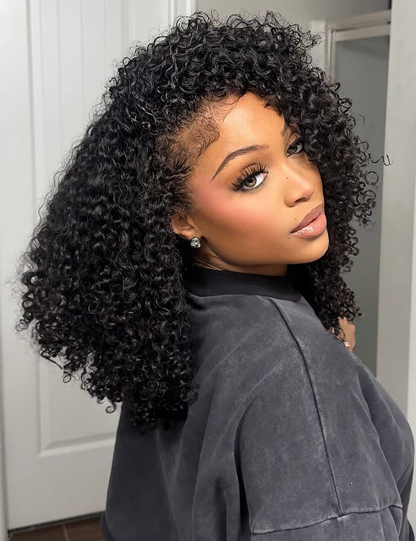 kinky curly half wig