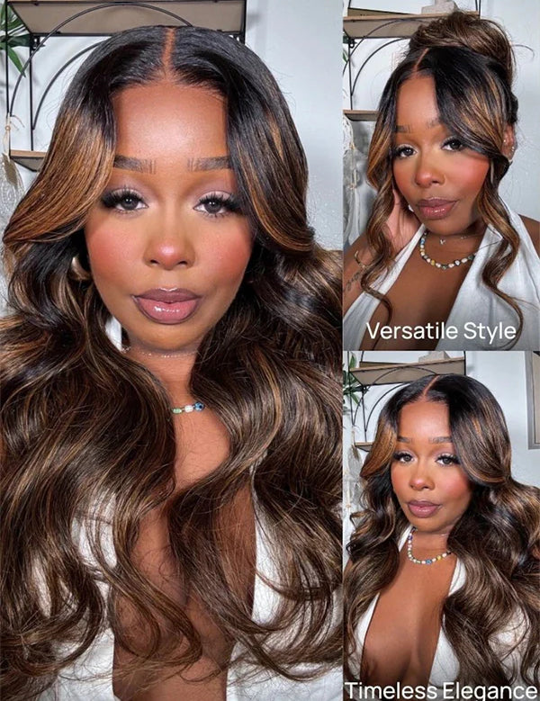 highlight balayage body wave pre everything wig