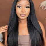 Wavymy Kinky Straight M-Cap 9x6 Lace Wear & Go Pre-Everything Wig 180% Density