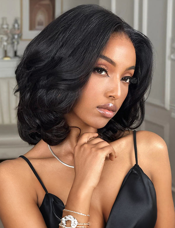 layered wave bob wig