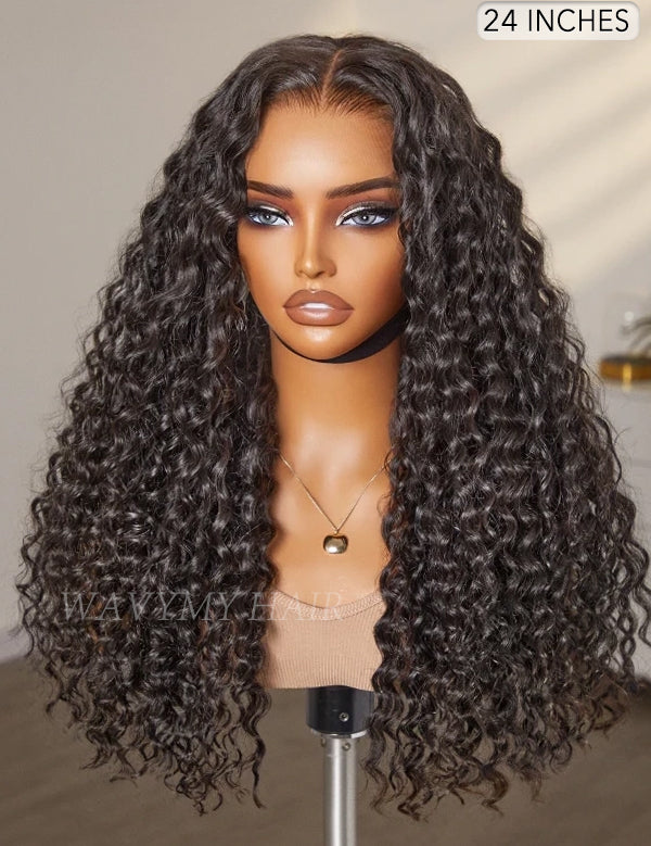 24 inch 7x5 lace glueless nature wave black wig