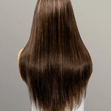 Wavymy Face-Framing Highlights Layered Cut Brown Hair Wear Go Glueless 7x5 Lace Pre-Bleached Wigs Human Hair Wigs