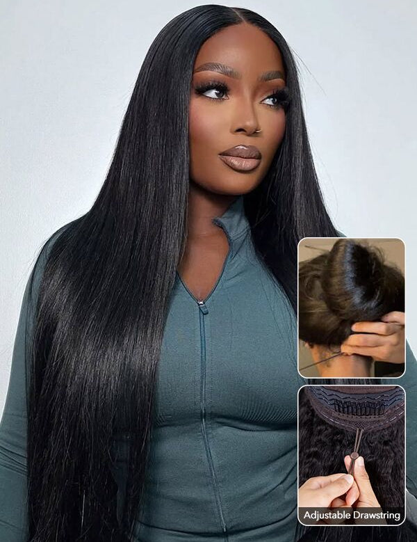straight drawstring pre everything glueless lace wigs