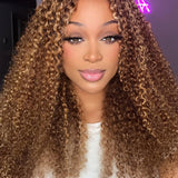 Flash Sale Wavymy Pre-cut Lace Wear Go 4/27 Honey Blonde Highlight Color Glueless Wig 7x5 Lace Closure Preplucked with Natural Hairline Wig