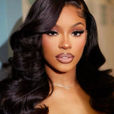 Wavymy C-Part Pre-bleached Layered Cut Loose Wave Wear Go Glueless HD Lace Wigs 7x5 Lace Closure Wigs 180% Density