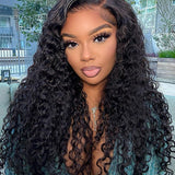 Wavymy C-Part Water Wave Pre-Bleached Wig Wear & Go Pre-Cut 7x5 Lace Wig Dome Cap Glueless Wig 180% Density
