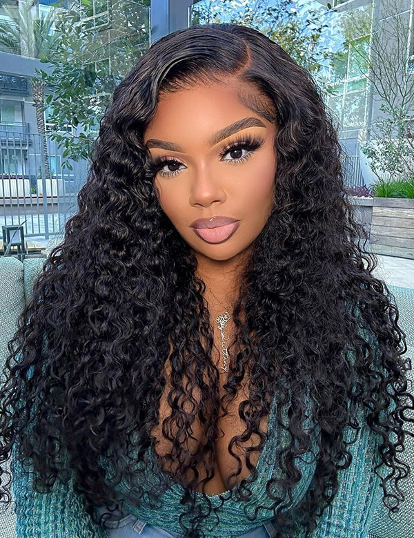 Wavymy Wear Go Glueless C-Part 7x5 Lace Wigs Human Hair Pre-plucked with Natural Hairline 180% Density
