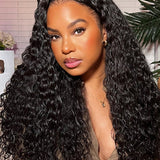 Wavymy Upgrade 9x6 T-Part Lace Water Wave Wig Pre-Plucked Wear Go Glueless Wigs 180% Density