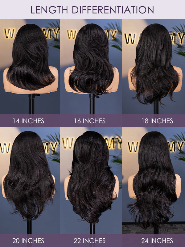 layered yaki wave half wig 14-24 inch length chart