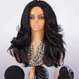 Wavymy Upgrade Drawstring Half Wig Lazy Layered Yaki Wave Wig Human Hair No Glue No Lace Pre-Styled Wig