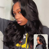 Wavymy Upgrade Drawstring Half Wig Lazy Layered Yaki Wave Wig Human Hair No Glue No Lace Pre-Styled Wig