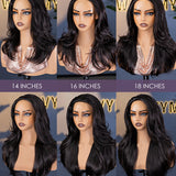 layered yaki wave half wig length chart