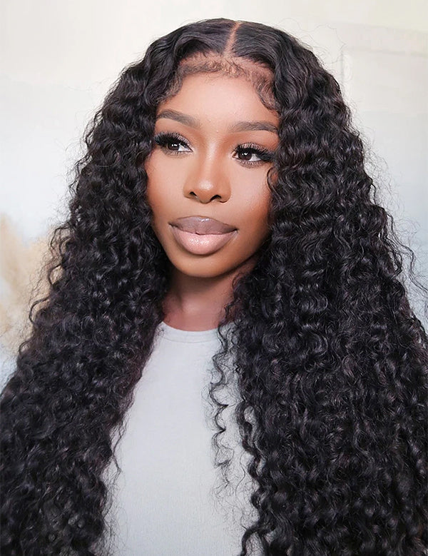 Wavymy Wear Go Glueless Lace Wigs Human Hair Pre-Bleached Pre-Plucked with Natural Hairline 180% Density