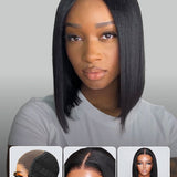 Wavymy Silky Press Yaki Straight 9x6 Lace Wear & Go Pre-Everything Wig 180% Density