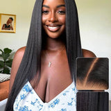 Wavymy Silky Press Yaki Straight M-Cap 9x6 Lace Wear & Go Pre-Everything Wig 180% Density