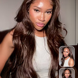 Wavymy M-Cap 9x6 Lace Chestnut Brown Body Wave Wear Go Glueless Wig 180% Density