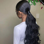 body wave wrap around ponytail