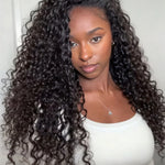 black water wave half wig human hair flip over quick weave